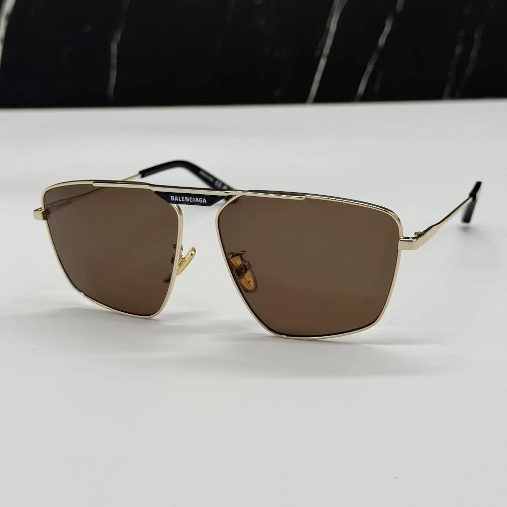 NEW BALENCIAGA SUNGLASSES GOLD UNISEX EYEWEAR BALENCIAGA BB0246SA 003